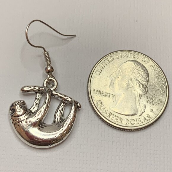 Sloth Earring, Sloth Jewelry, Silly Animal Earring, Gift Idea, Cute Earrings - Picture 4 of 6